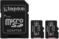 MEMORY MICRO SDXC 64GB UHS-I/2PACK SDCS2/64GB-2P1A KINGSTON