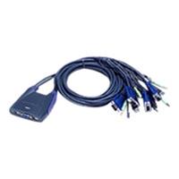 Aten 4-Port USB VGA/Audio Cable KVM Switch   Aten   4-Port USB VGA/Audio Cable KVM Switch (0.9m, 1.2m) CS64US-AT