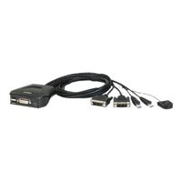 Aten 2-Port USB DVI Cable KVM Switch with Remote Port Selector   Aten   Remote Port Selector   2-Port USB DVI Cable KVM Switch with Remote Port Selector CS22D-A7