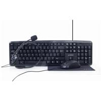 Gembird   4-in-1 Multimedia office set   KBS-UO4-01   Keyboard, Mouse, Pad and Headset Set   Wired   Mouse included   US   Black   630 g KBS-UO4-01