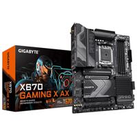 Gigabyte   X670 GAMING X AX 1.0 M/B   Processor family AMD   Processor socket AM5   DDR5 DIMM   Memory slots 4   Supported hard disk drive interfaces 	SATA, M.2   Number of SATA connectors 4   Chipset AMD X670   ATX X670 GAMING X AX