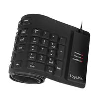 Logilink   Flexible waterproof Keyboard USB + PS/2   ID0019A   Flexible keyboard   Wired   DE   Black ID0019A