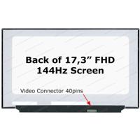LCD ekrāns 17.3" 1920x1080 slim (no brackets, 144Hz) B/R 40pin eDP matte IPS